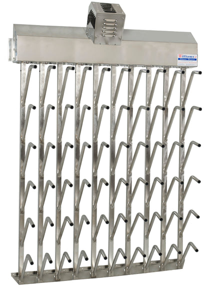 30-Pair Industrial Top Hung Wall Mount Food Grade Stainless Steel Boot Dryer (Dries 60 Boots)